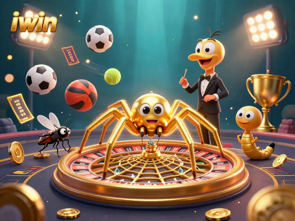 Experience thrilling bets into the iwin roulette wheel web spun by a gold spider and centipede croupier!