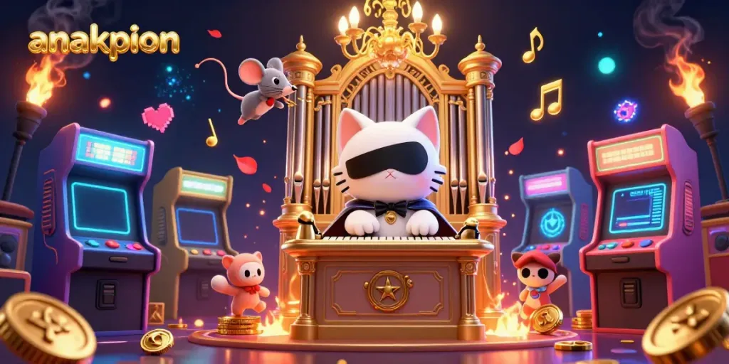 Join the excitement at anakpion with a whimsical casino scene, featuring interactive game elements and a magical ambiance.