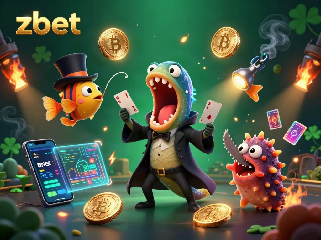 Engage in thrilling gameplay with zbet through a vibrant 3D casino illustration showcasing underwater magic.