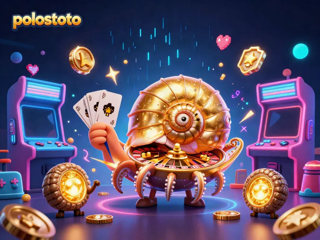 Spin the reels at Polostoto with a vibrant scene showcasing 3D casino elements and characters.