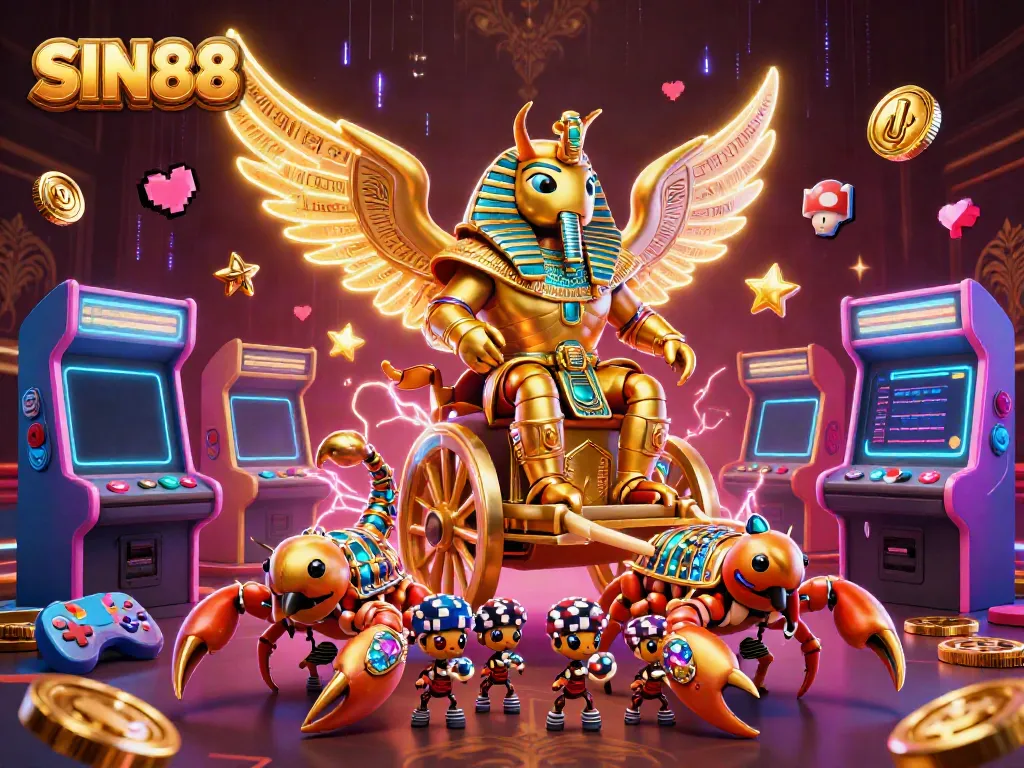 Experience exhilarating gaming at SIN88 with vibrant characters and casino elements.