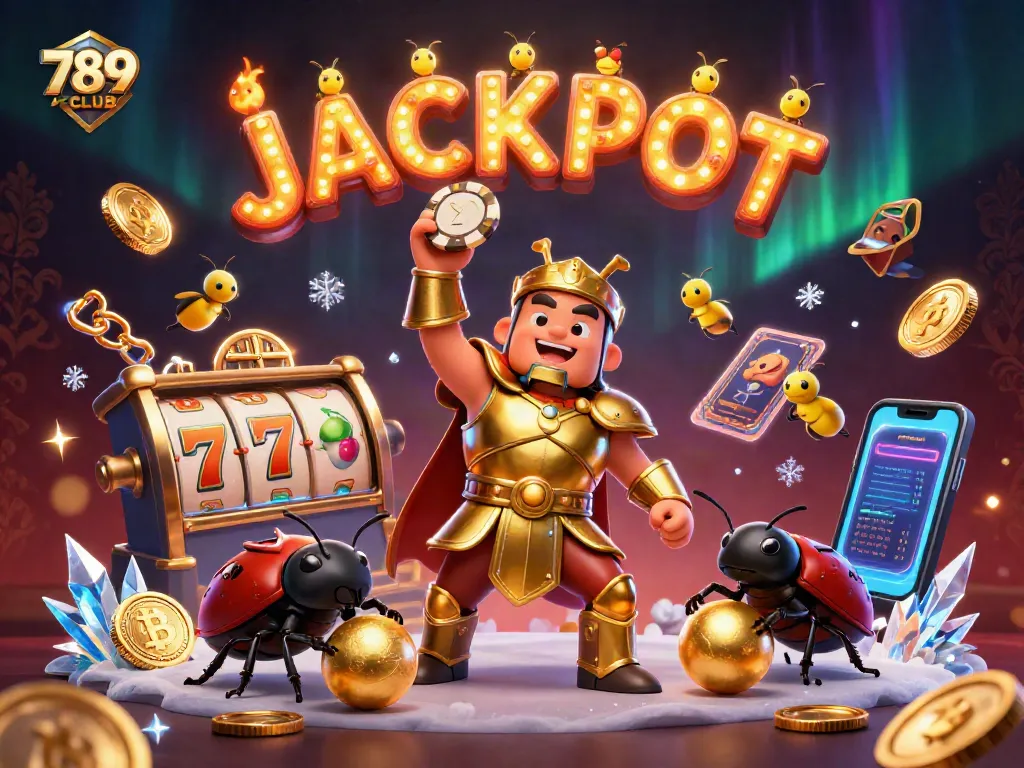 Experience the excitement of 789CLUB with our vibrant gaming scene featuring a victorious beetle.