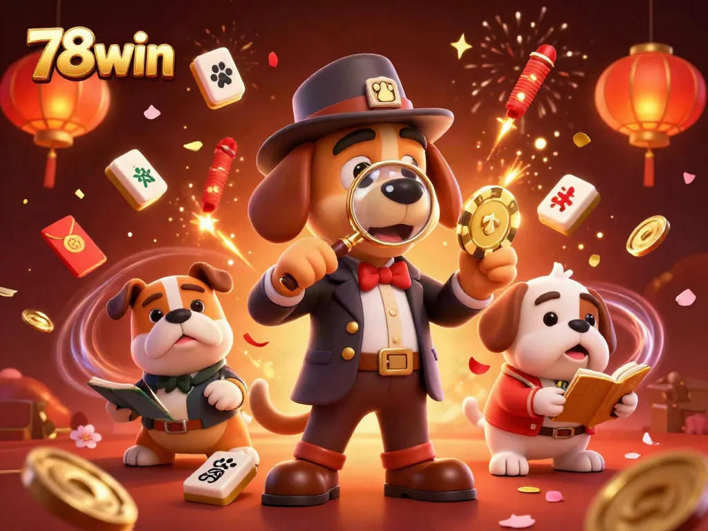 Engage with the excitement of 78win in this vibrant scene of a detective uncovering poker clues