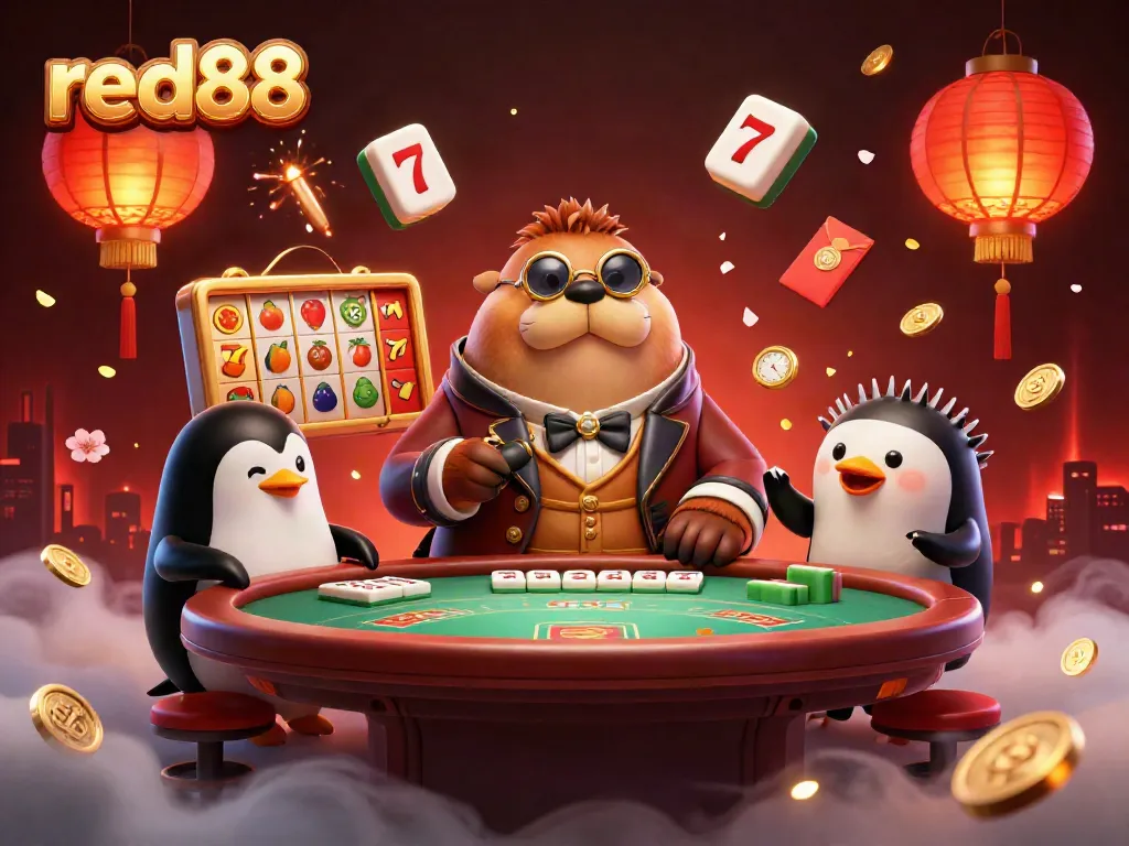 Experience thrilling poker action with red88 in a vibrant underwater casino setting featuring dynamic characters.