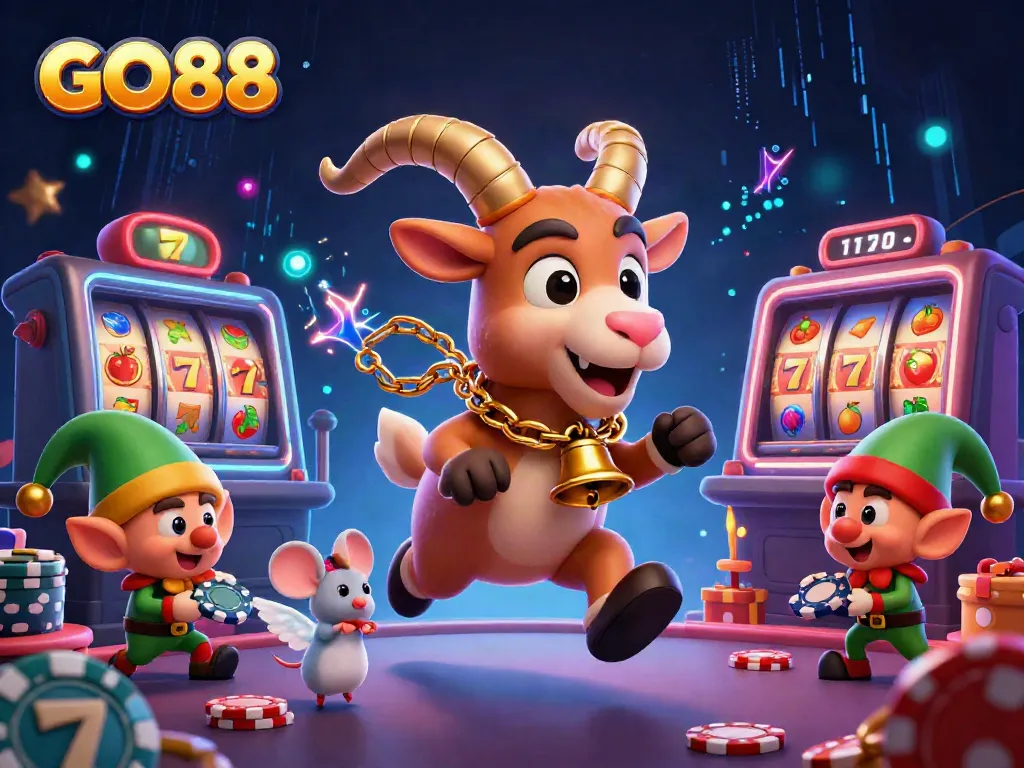 Experience an engaging game atmosphere with the GO88 Krampus-themed casino scene.
