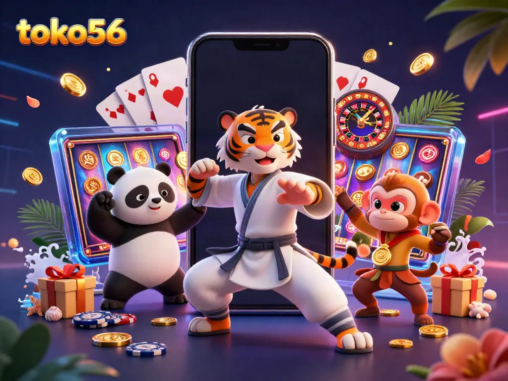 Engage with vibrant slots gaming at toko56 with dynamic characters and thrilling casino elements.