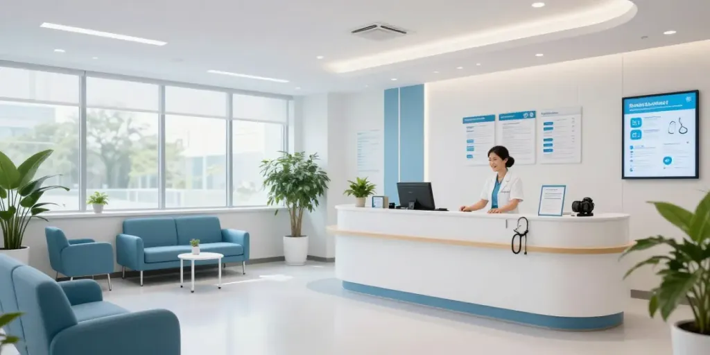 Toto slot in a modern healthcare clinic showcasing patient care services and compassionate medical consultations.